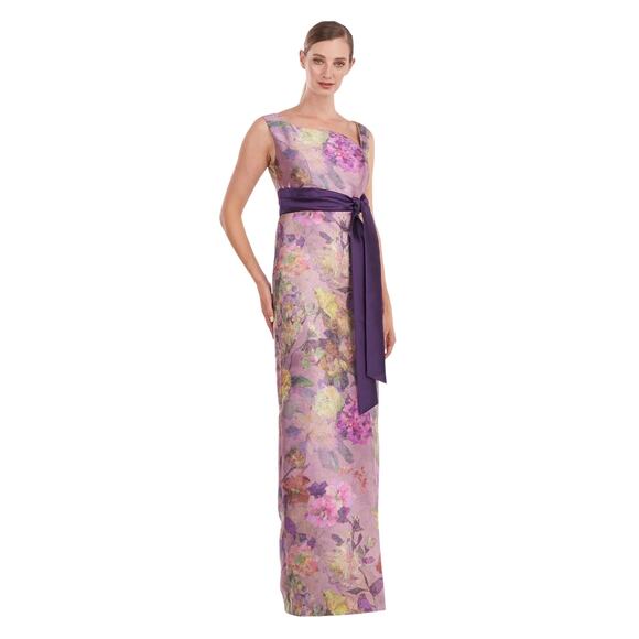 Kay Unger NWT Cossette Column Gown in Woodrose Multi Size 6 - Picture 1 of 6